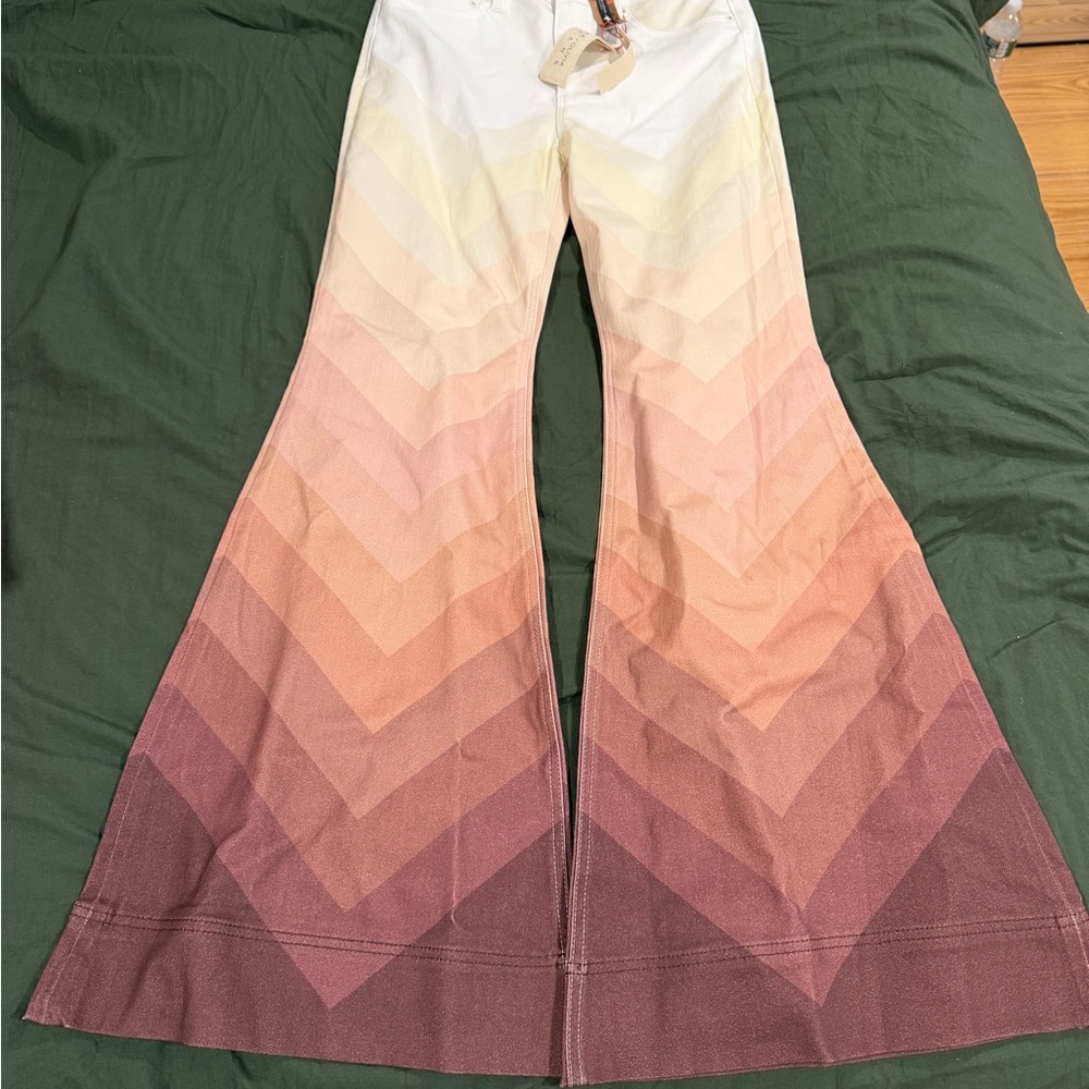 Alice + Olivia Multicolor Chevron Flare Pants